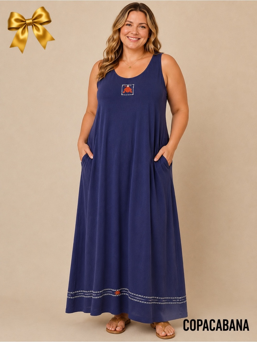 Copa Cabana Maxi Artisan Maxi Dress Blue XL